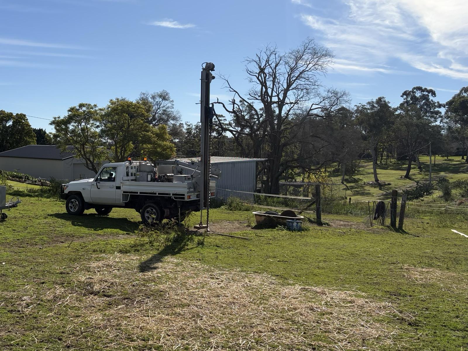 SFGEO drill rig investigating a rural-residential estate lot in Kenthurst
